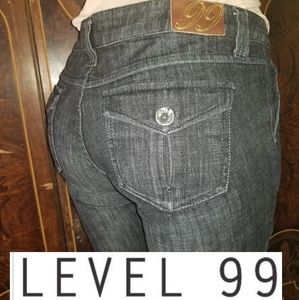 Level 99 low rise flare jeans Size 28 dark denim